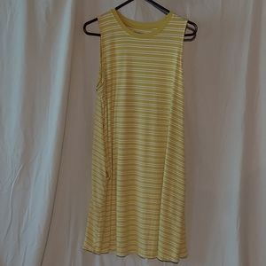 Yellow And White Striped Dress